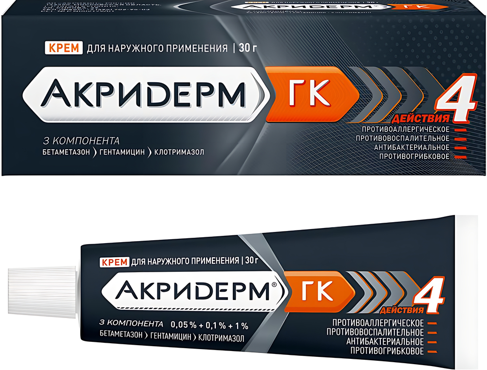 Акридрм gk 0,05% + 0,1% + 1% Креот.