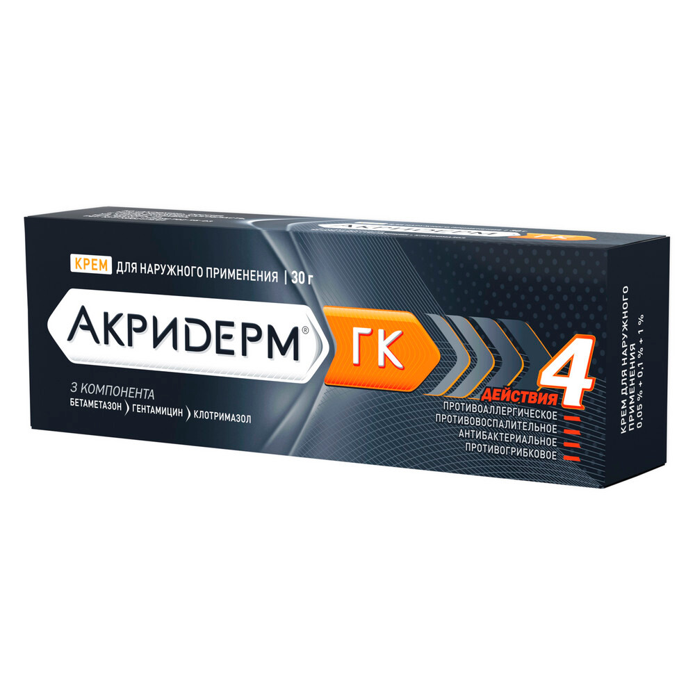 Акридрм gk 0,05% + 0,1% + 1% Креот.